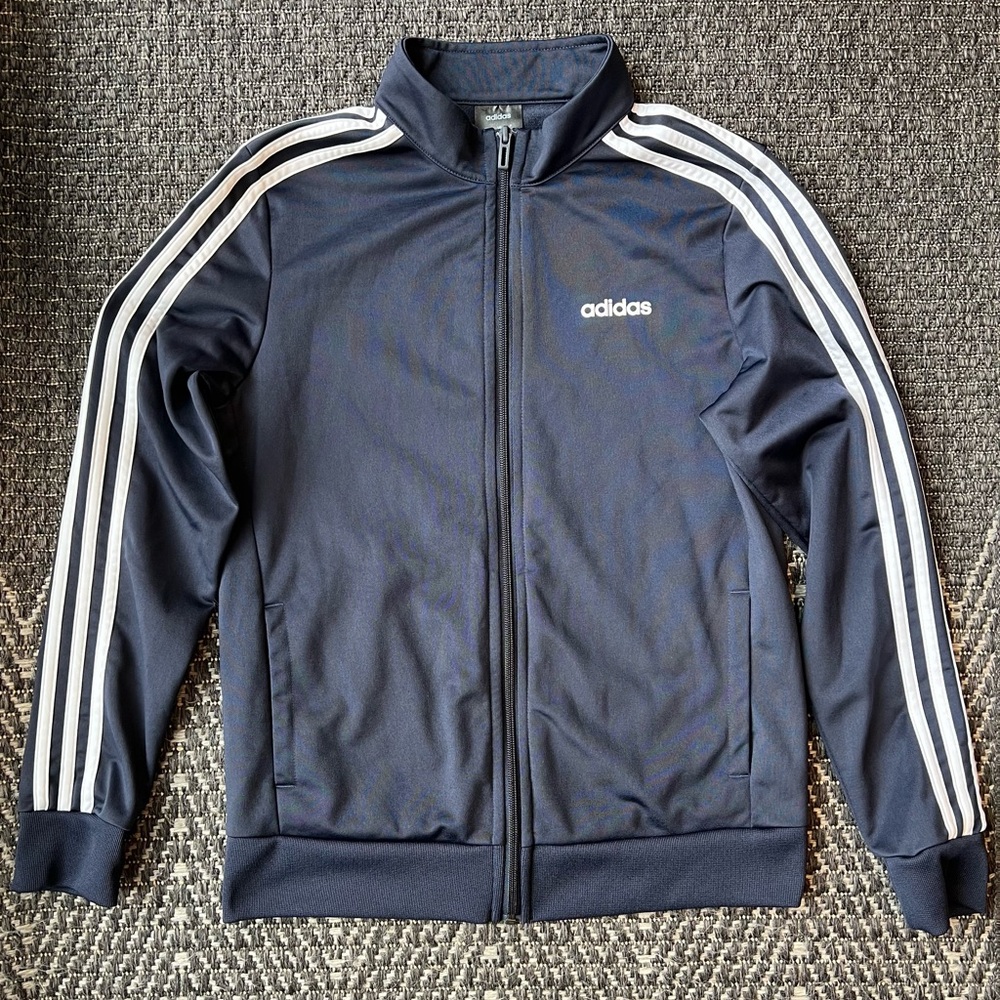 🚫SOLD ON MERC🚫Adidas Essentials women’s Tricot Three 3 Stripes track jacket Navy